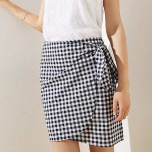LOFT Blue Gingham Mini Skirt - 6